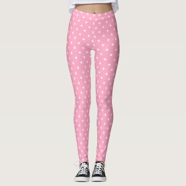 Rosa Stars Leggings (Framsida)
