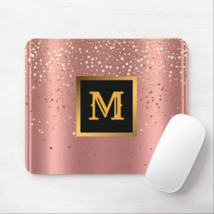 Rosa Stars Monogrammed Luxury Glitter Guld Musmatta