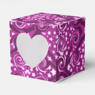 Rosa Stars och wirls Mönster Heart-favoritbox Presentaskar