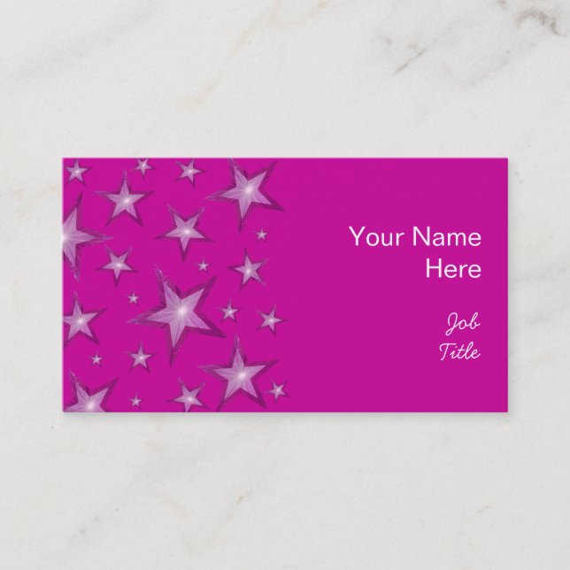 Rosa Stars rosa på affärskortet Visitkort (Framsida)