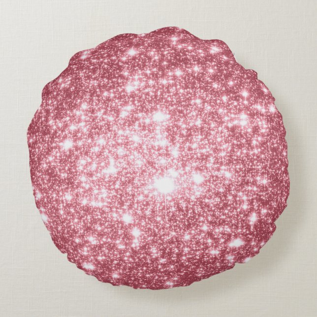Rosa Stars Round Pillow Rund Kudde (Baksidan)