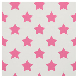 Rosa Stars vit bakgrund Textilvaror Tyg