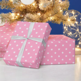 Rosa Stars Wrapping Papper Presentpapper