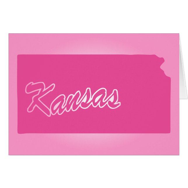 Rosa State Kansas Hälsningskort (Framsidan Horizontal)