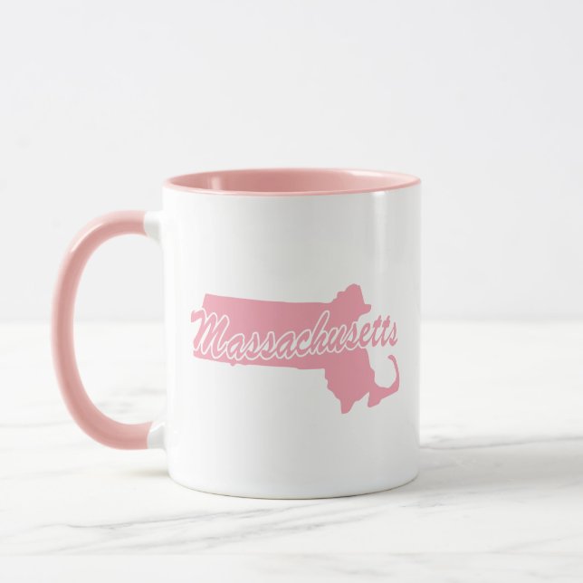 Rosa State of Massachusetts Shape Mugg (Vänster)
