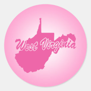 Rosa State Väster Virginia Classic Round Sticker Runt Klistermärke