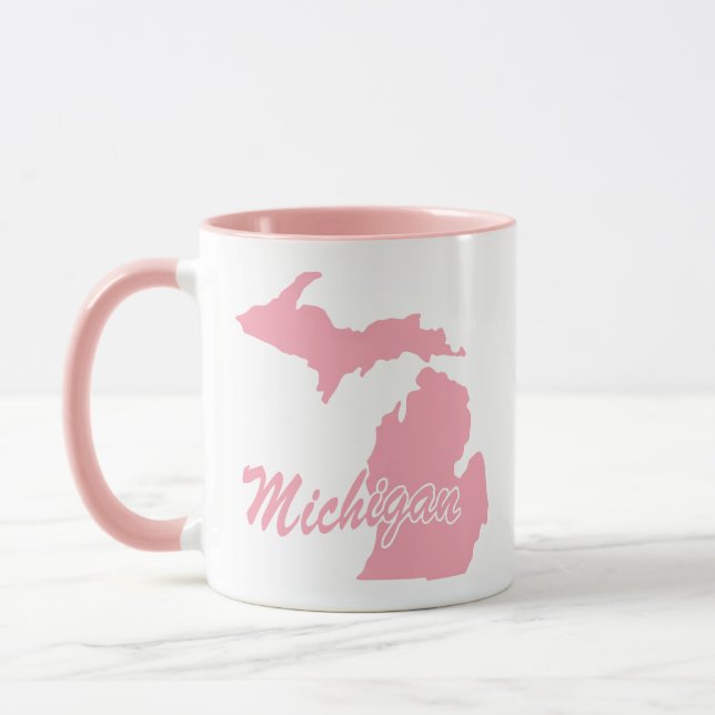 Rosa staten Michigan Shape Mugg (Vänster)