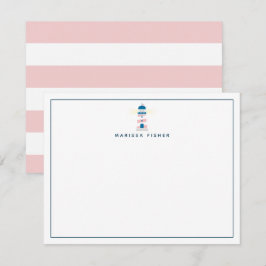 Rosa Stationery-anteckningskort för fyr Anteckningskort