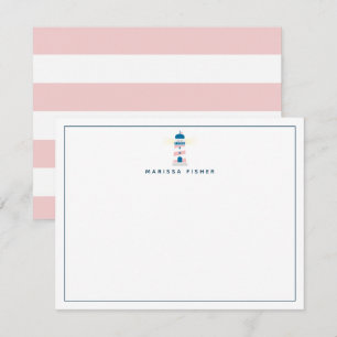 Rosa Stationery-anteckningskort för fyr Anteckningskort