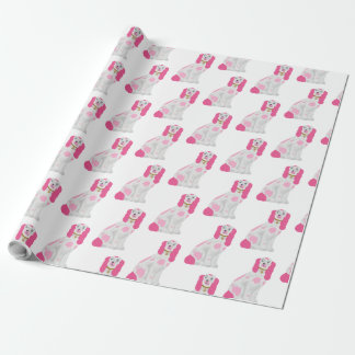 Rosa Stbudsdshire Hund Wrapping Papper Presentpapper