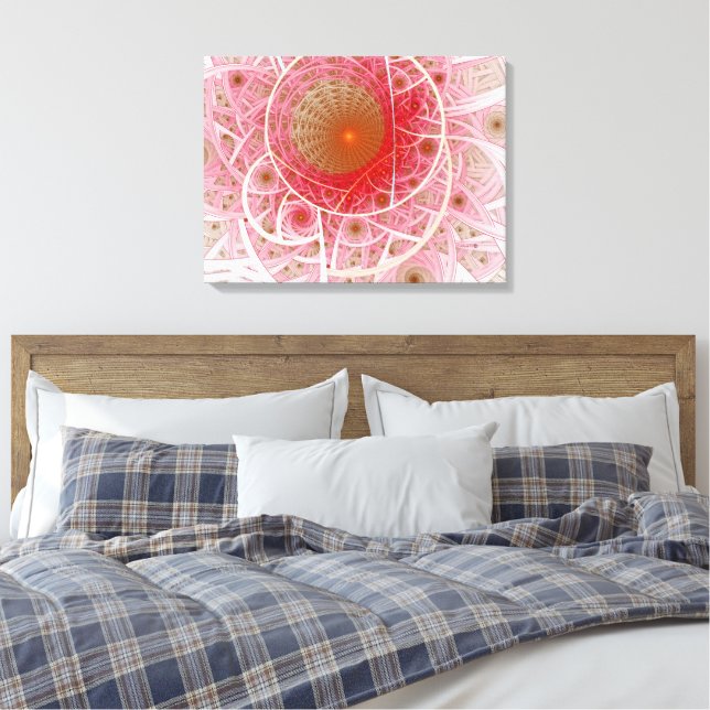 Rosa Steampunk Abstrakt Canvastryck (Insitu (sovrum))