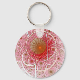 Rosa Steampunk Abstrakt Nyckelring