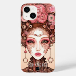 ROSA STEAMPUNK BEAUTY DOLL ANSIKTE iPhone / iPad-f