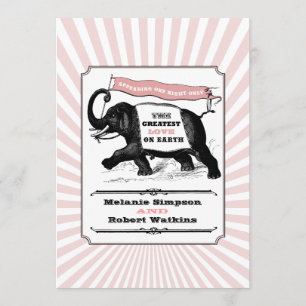 Rosa Steampunk Circus Inbjudan - grundläggande Pap