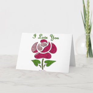 Rosa Stencil Ro I Kärlek Du Helgkort