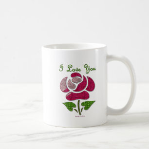 Rosa Stencil Ro I Kärlek Du Kaffemugg