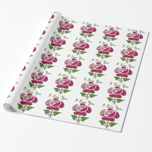 Rosa Stencil Ro I Kärlek Du Presentpapper