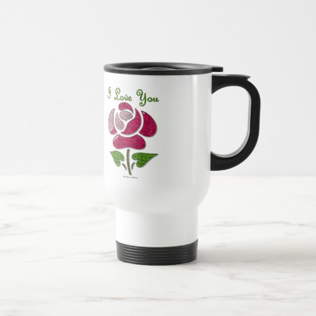 Rosa Stencil Ro I Kärlek Du Resemugg (Höger)