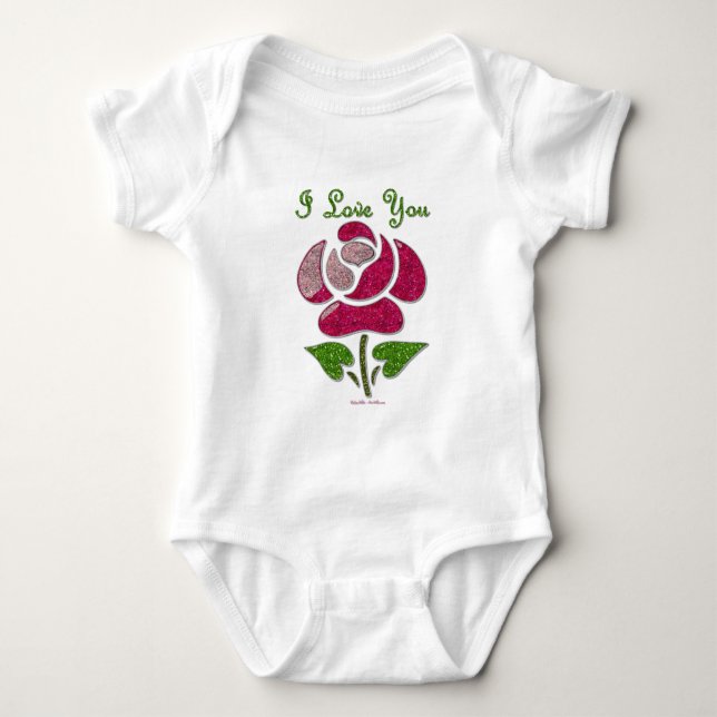 Rosa Stencil Ro I Kärlek Du T Shirt (Framsida)