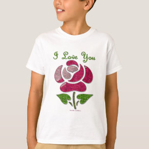 Rosa Stencil Ro I Kärlek Du T-shirt