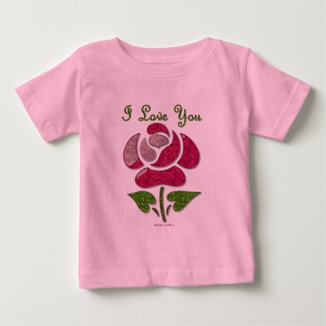 Rosa Stencil Ro I Kärlek Du Tee Shirt (Framsida)