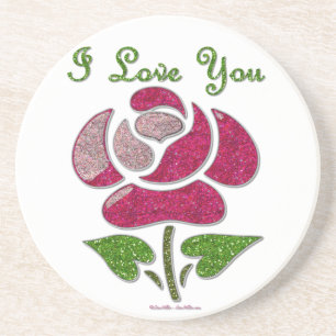 Rosa Stencil Ro I Kärlek Du Underlägg