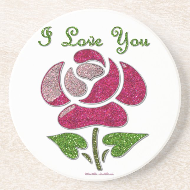 Rosa Stencil Ro I Kärlek Du Underlägg (Framsidan)