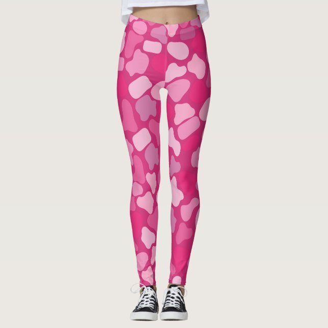 Rosa stenmönster- leggings (Framsida)