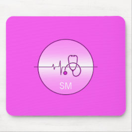 Rosa Stetoscope Heartslag Medicinskt Musmatta