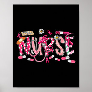 Rosa Stetoscope Sjukdomskänsla Medveten bröstcance Poster