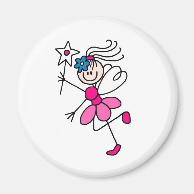 Rosa Stick Fairy Angel Magnet (Framsidan)