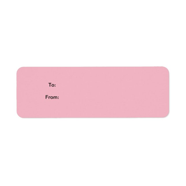 Rosa Sticker Gift Märkre Returadress Etikett (Framsidan)
