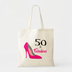 Rosa Stiletto 50 och Fabulous 50:e födelsedagen Tygkasse