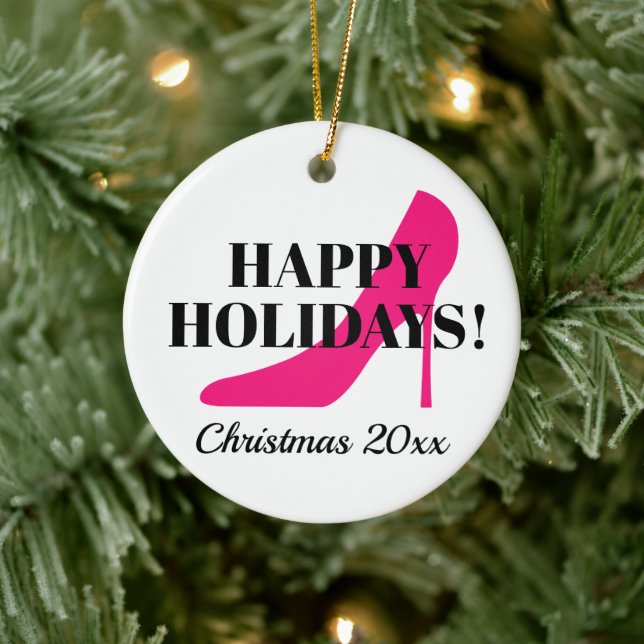 Rosa stiletto Julgran prydnadsgåva Julgransprydnad Keramik (Träd)