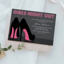 Rosa Stiletto Shoes Girls Night Out Inbjudan