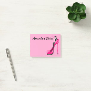 Rosa stiletto-sko Mode Diva-anteckningar Post-it Block