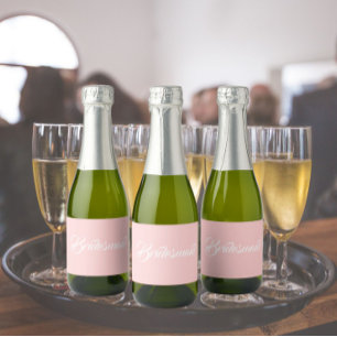 Rosa Stilized Script Bröllop Bridesmaid