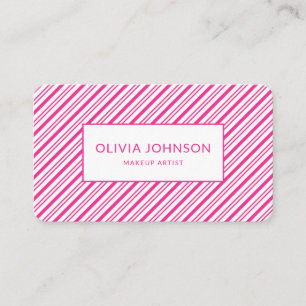 Rosa Stipes Modern Beauty med QR-kod Visitkort