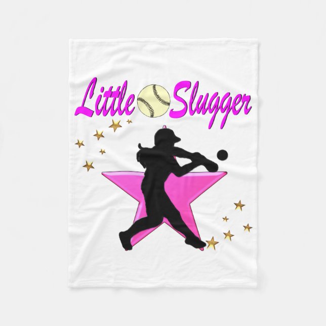 ROSA STJÄRNA LITEN SLAGMAN SOFTBOLL DESIGN FLEECEFILT (Framsidan)