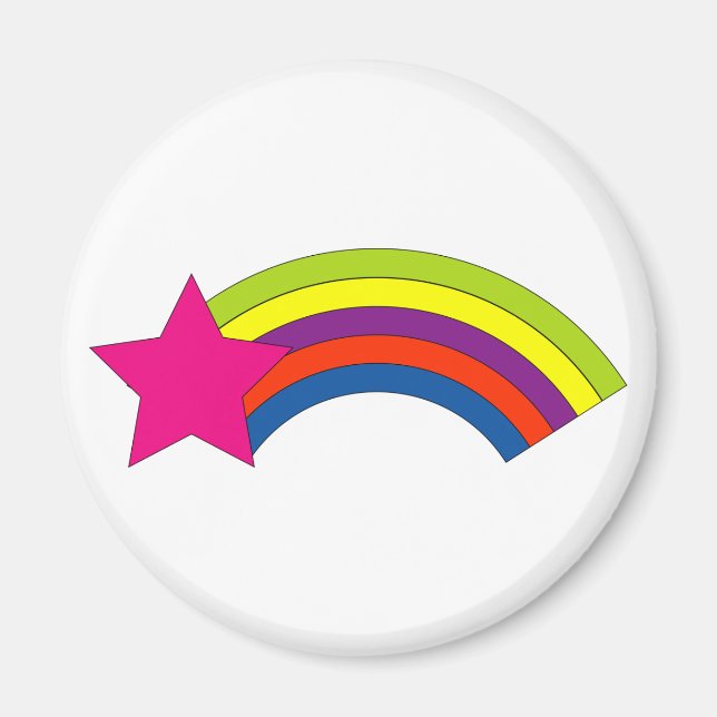 Rosa stjärna regnbågsfärg magnet (Framsidan)
