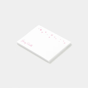 Rosa stjärnapersonlig post-it block