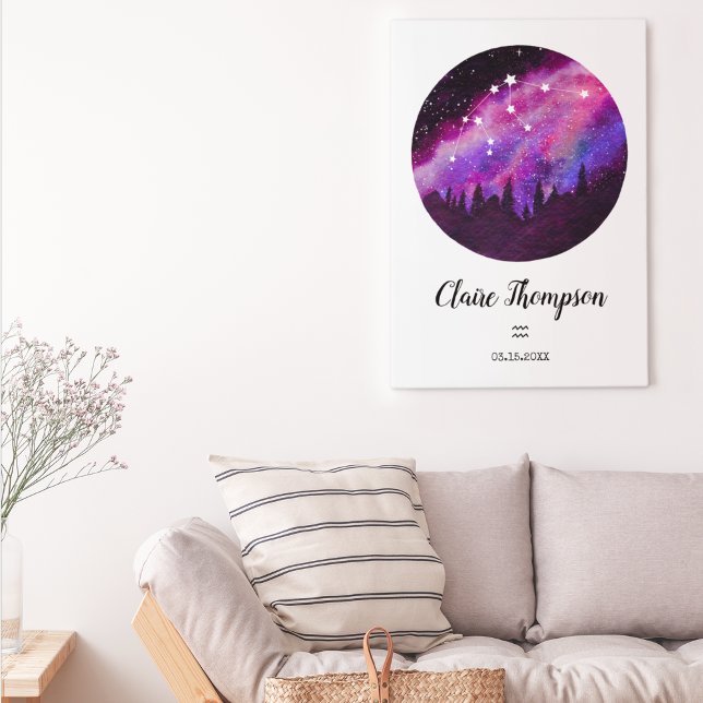 Rosa stjärnbild Vattumannen Horoskoptecken Present Poster (Skapare uppladdad)