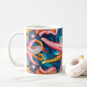 Rosa stjärnfisk kaffemugg