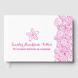 Rosa stjärnfiskstrandsemester egendom gäst bok