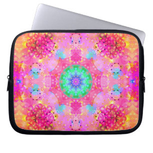 Rosa stjärnor & bubblar Fractalmönster Laptop Fodral