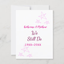 Rosa stjärnor Förnyelse av löfte årsdag bröllop mo