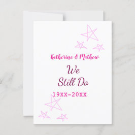 Rosa stjärnor Förnyelse av löfte årsdag bröllop mo Vykort