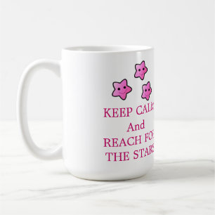 Rosa stjärnor med talesätt kaffemugg