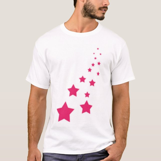 Rosa stjärnor t-shirt (Framsida)