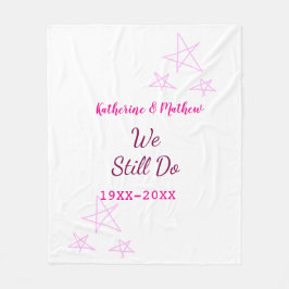 Rosa stjärnor Vow-årsdagen för förnyelse av bröllo Fleecefilt